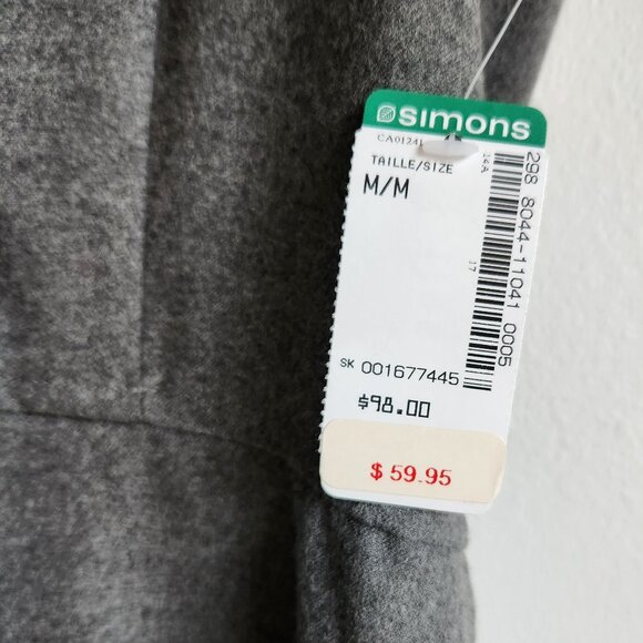 *NWT* Simons Felt-Like Gray Mini Dress – Sz M - Picture 6 of 8